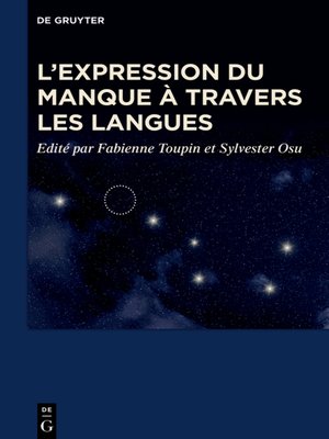 cover image of L'expression du manque à travers les langues